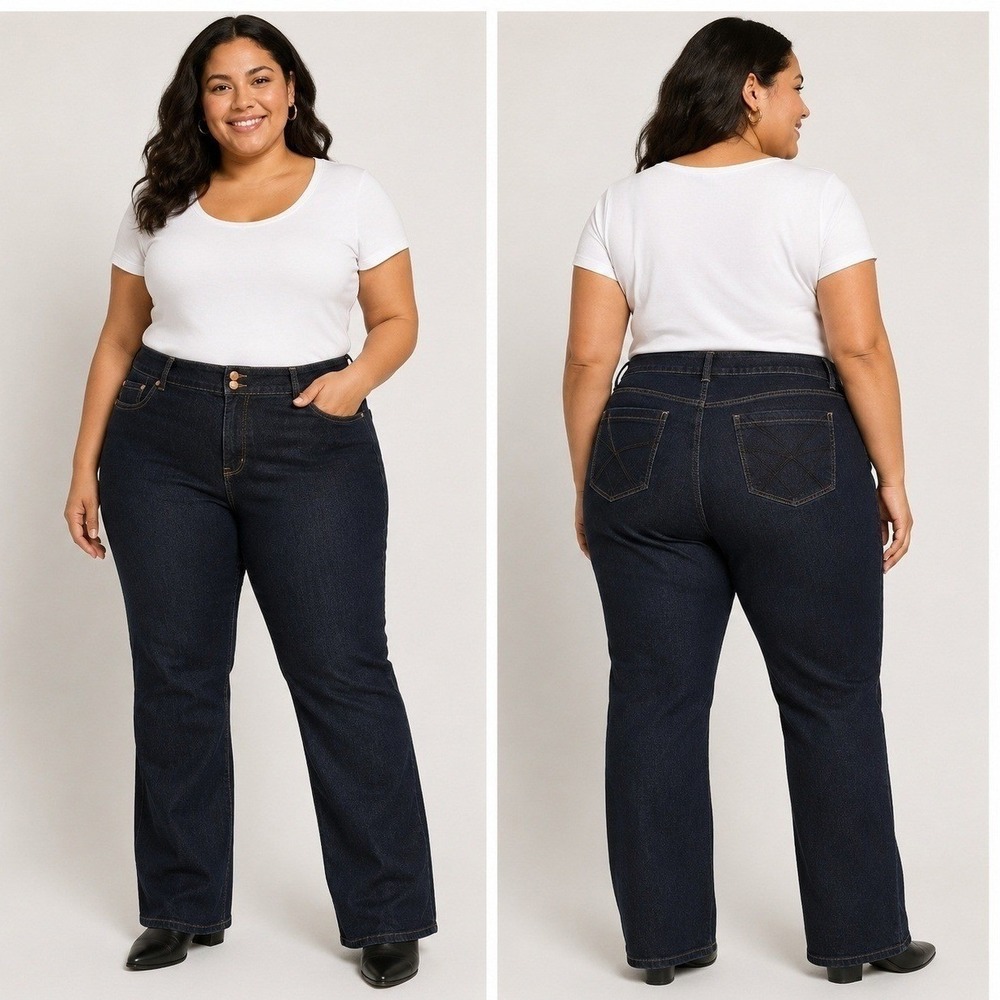 Lane Bryant Jeans Womens Plus 22 Tighter Tummy Technology Straight Leg Dark Wash